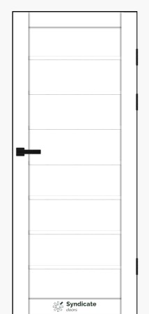 Двері Syndicat Doors PVC 102 Емалія бьянко сатинове скло